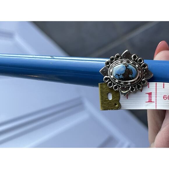 Sterling Silver Golden Hills Turquoise Ring Stamped 925 Southwestern Sz 6 - Picture 7 of 7